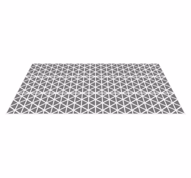Triangular grey element kitchen vinyl rug - TenStickers