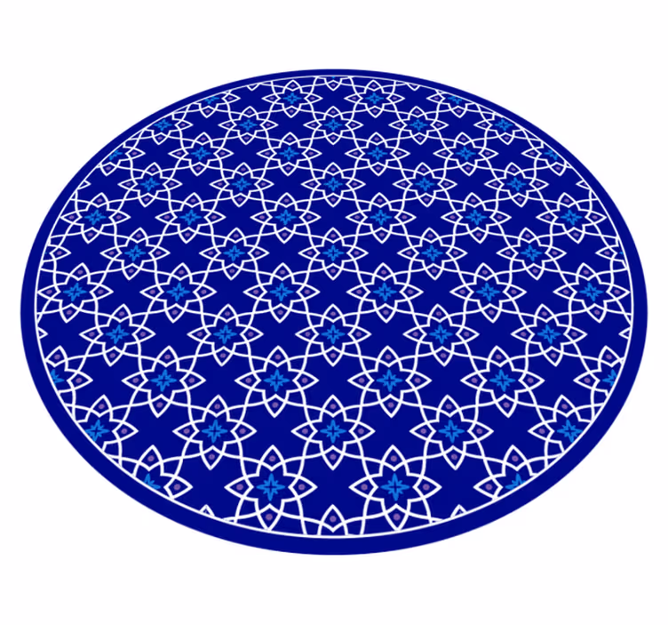 Mosaic vinyl rug in azure floral design - TenStickers
