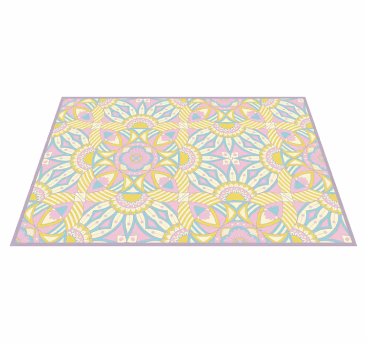 Complex Geometric Arrangements mandala vinyl rug - TenStickers