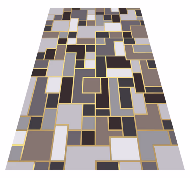 Polished grey design stone effect vinyl rug - TenStickers