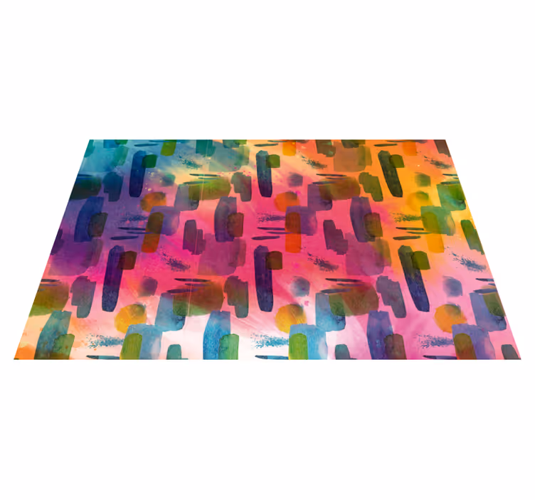 Artistic Color Segments living room vinyl rug - TenStickers