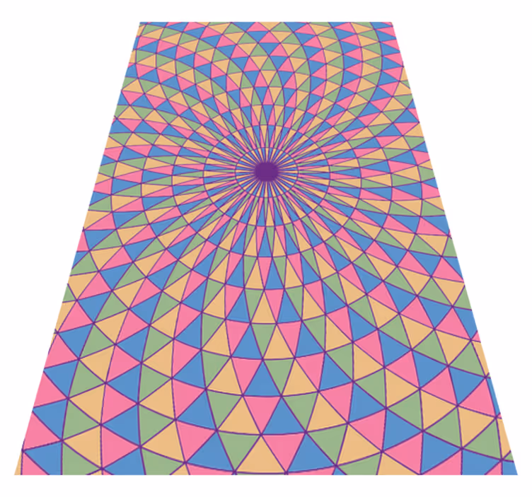 Colorful triangle swirls geometric vinyl rug - TenStickers