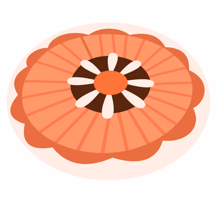 Floral vinyl rug in blooming circle design - TenStickers