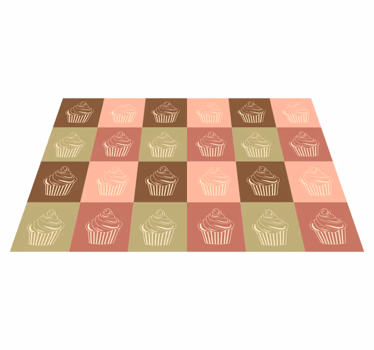 Cupcake Pattern Play kids vinyl rug - TenStickers