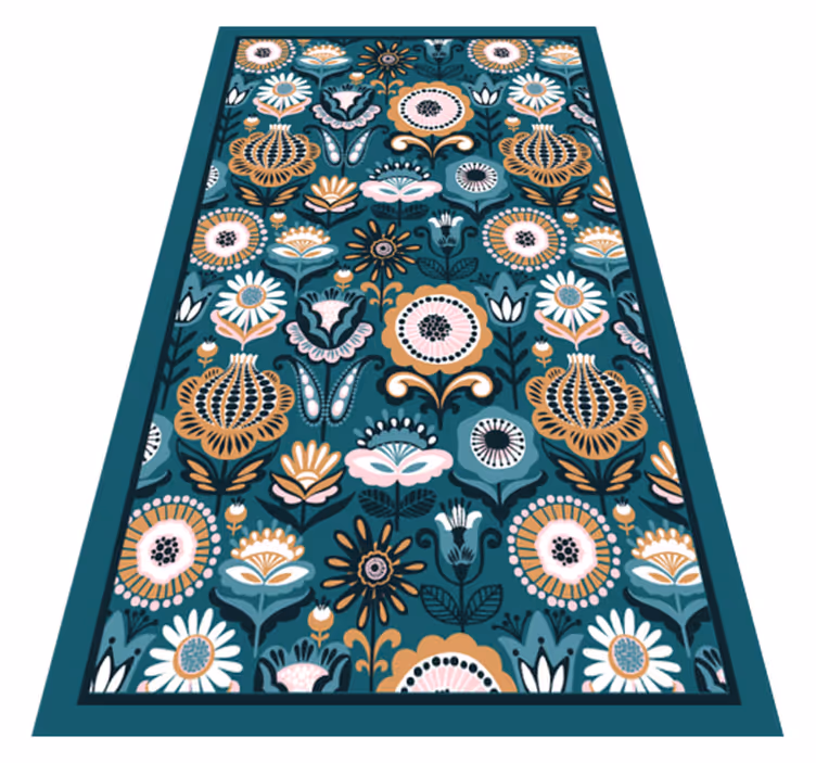 Floral Leaf Patterns bedroom vinyl rug - TenStickers