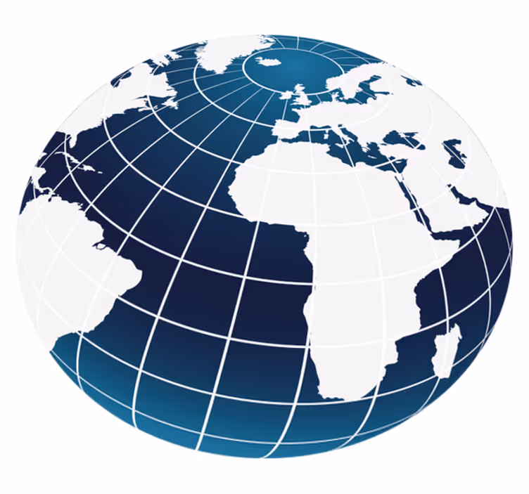 Blue global design world map vinyl rug - TenStickers