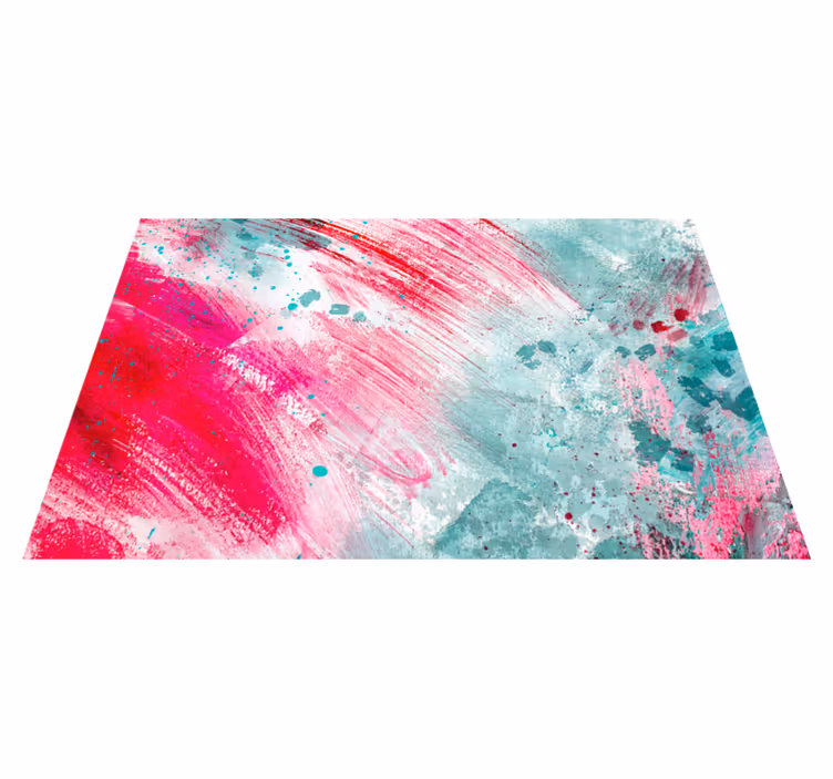 Kids vinyl rug abstract pink splash design - TenStickers