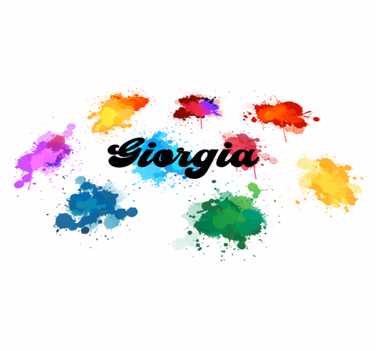 Circular design with splashes teenage bedroom vinyl rug - TenStickers