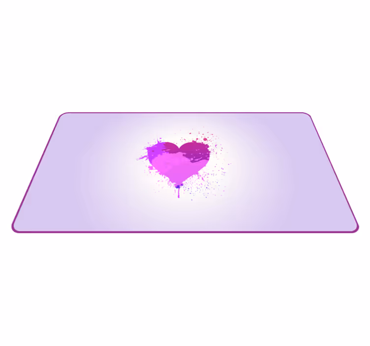 Purple heart splash teenage bedroom vinyl rug - TenStickers