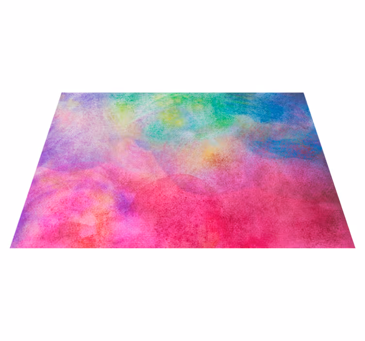 Colorful watercolor effect bedroom vinyl rug - TenStickers