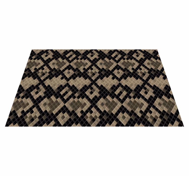 Black Geometric Pattern mosaic vinyl rug - TenStickers