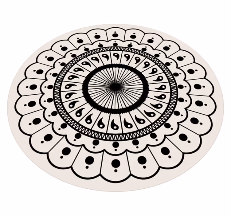 Intricate Circular Element mandala vinyl rug - TenStickers