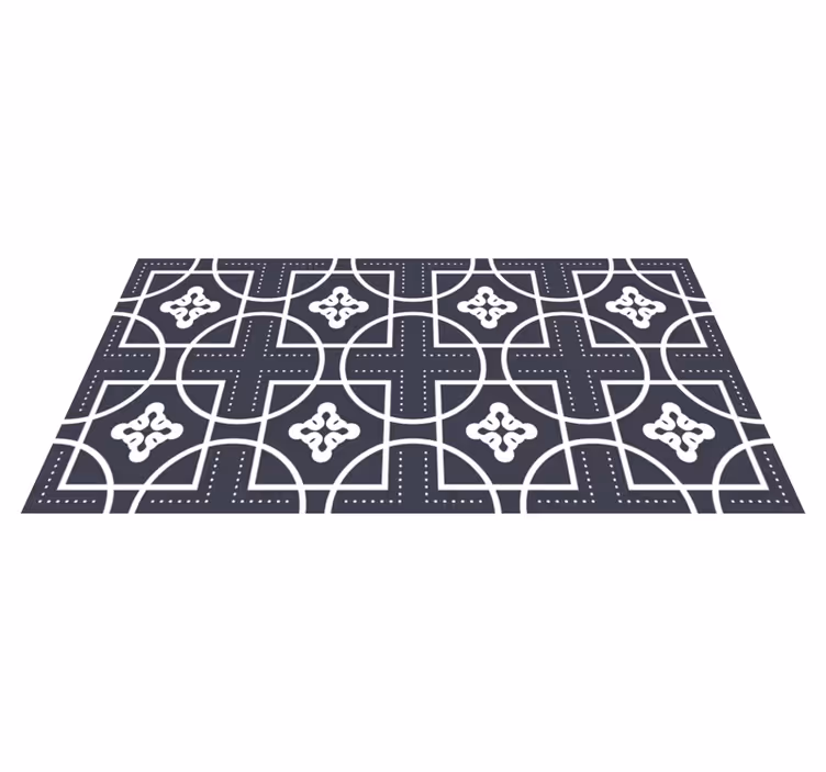 Geometrical shapes tile effect vinyl rug - TenStickers