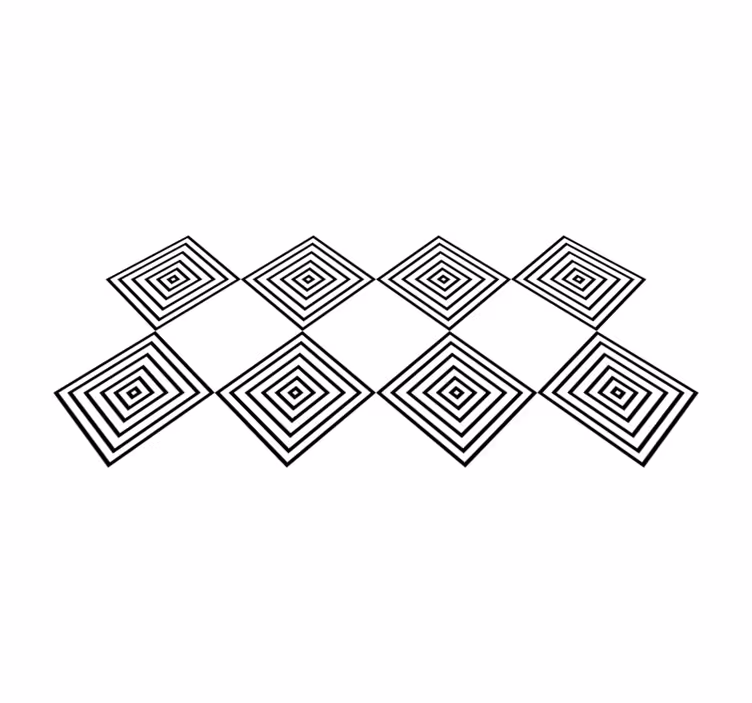 Graphic tile effect tile vinyl rug - TenStickers