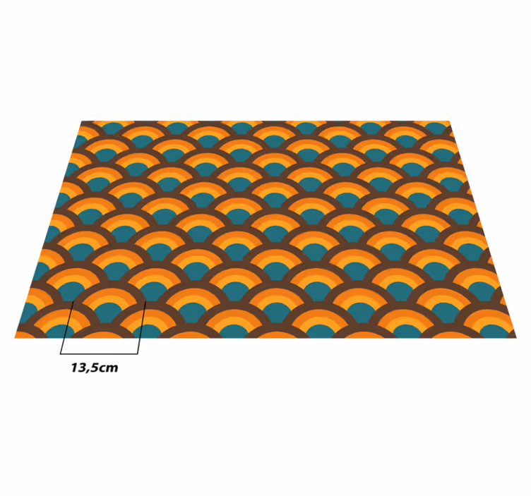 Retro curve pattern living room vinyl rug - TenStickers