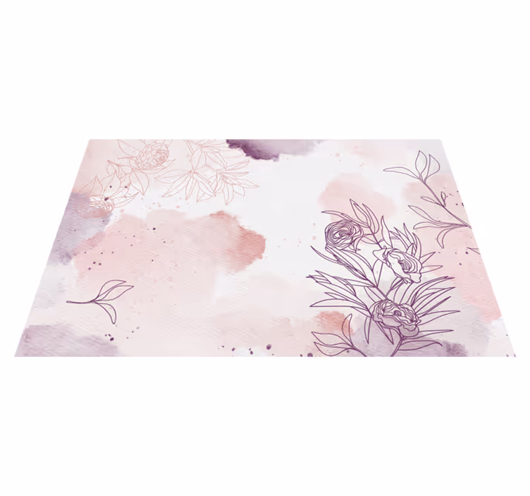 Gentle Blossom Accent floral vinyl rug - TenStickers