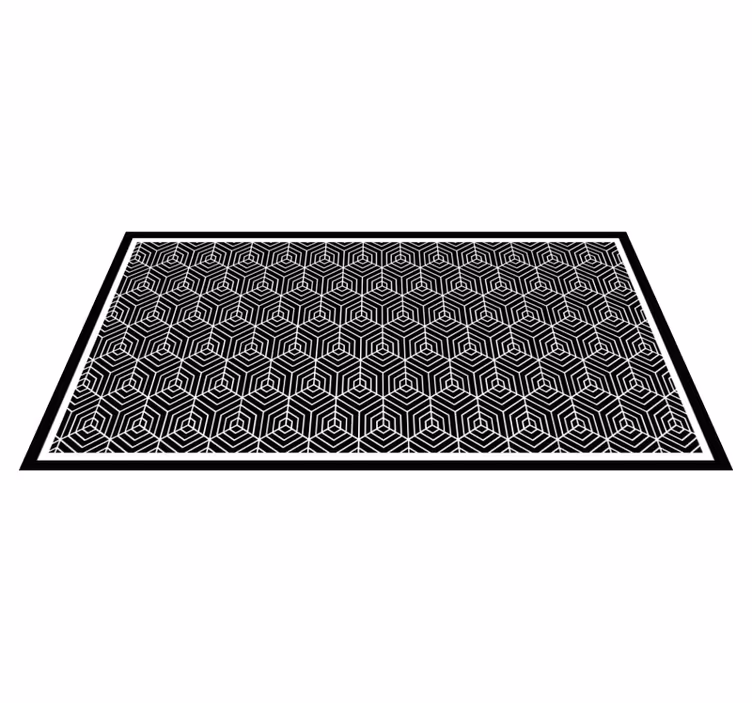 Hexagon Configuration geometric vinyl rug - TenStickers