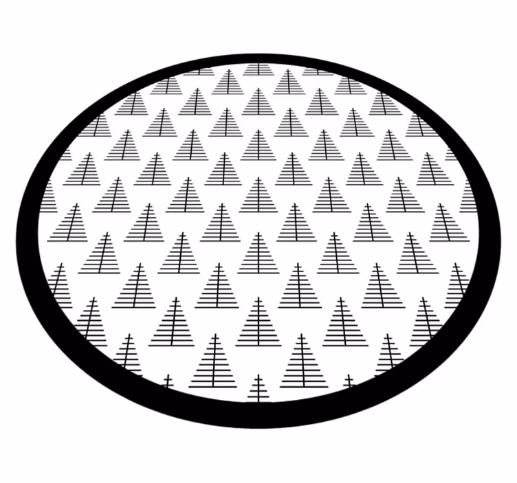 Scandinavian vinyl rug geometric gray trees - TenStickers