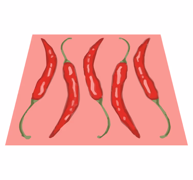Red Chili Peppers kitchen vinyl rug - TenStickers