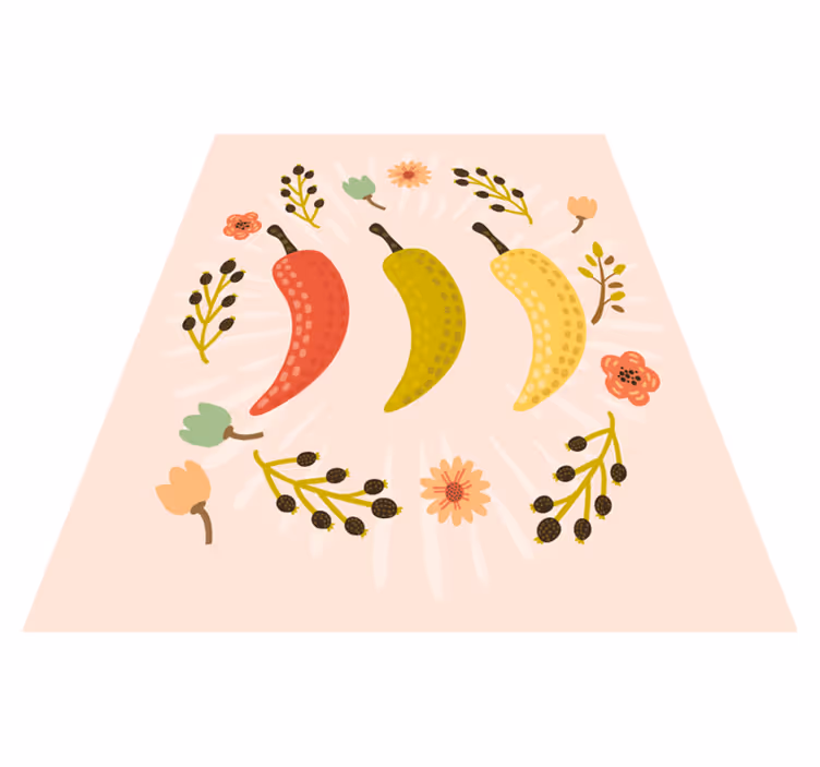 Colorful chili peppers kitchen vinyl rug - TenStickers