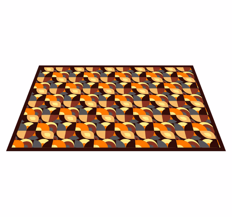 Colorful curved shapes living room vinyl rug - TenStickers