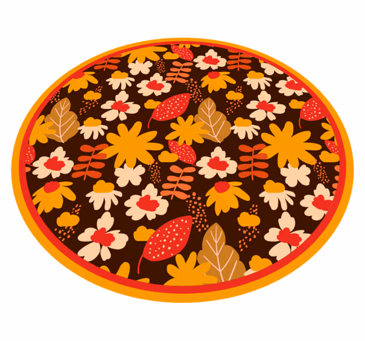 Floral Joyful Element floral vinyl rug - TenStickers
