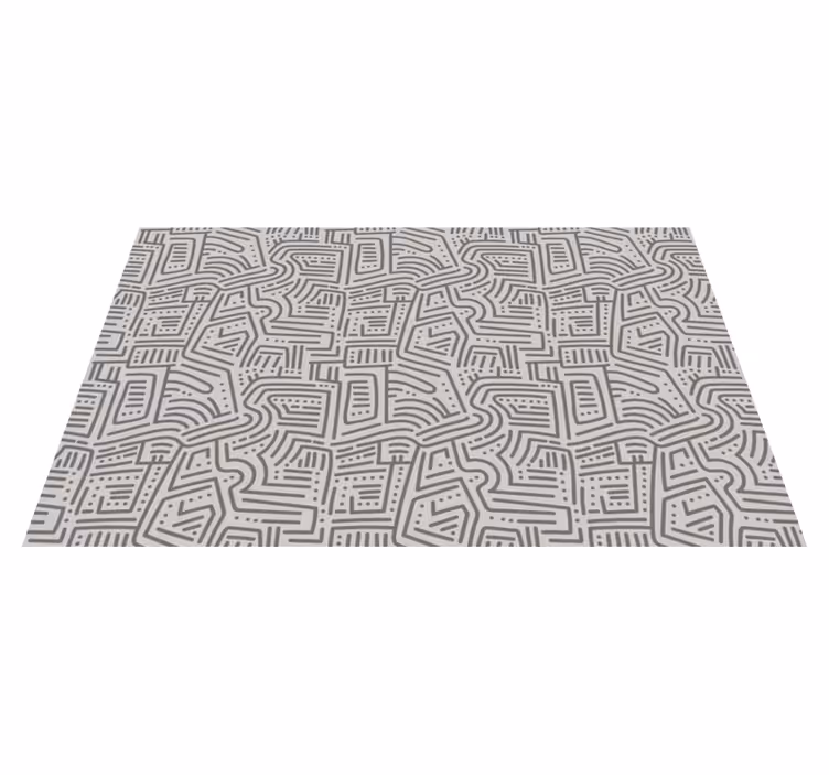 Nordic style abstract gray nordic vinyl rug - TenStickers