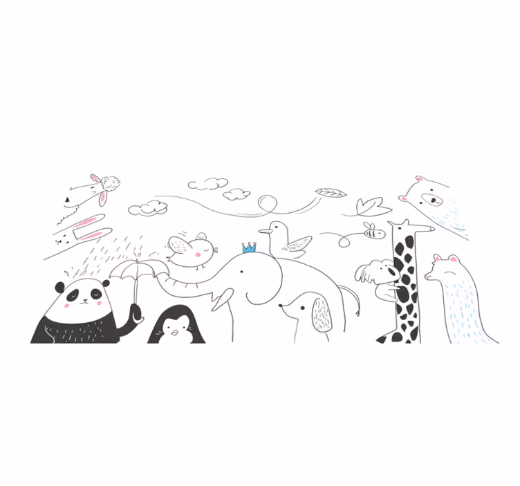 Nordic style animals vinyl rug - TenStickers