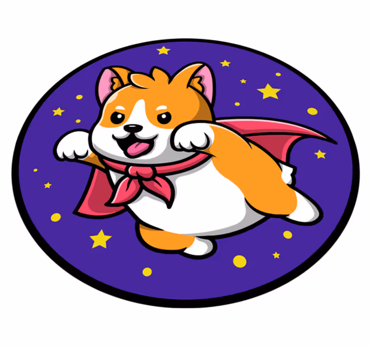 Dog cartoon animal vinyl rug - TenStickers