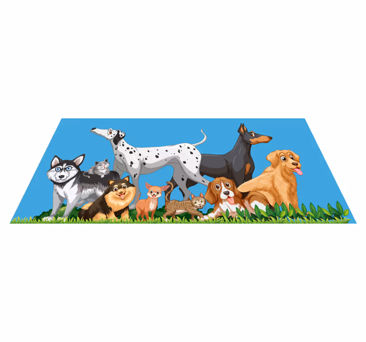 Different dogs animal rug - TenStickers
