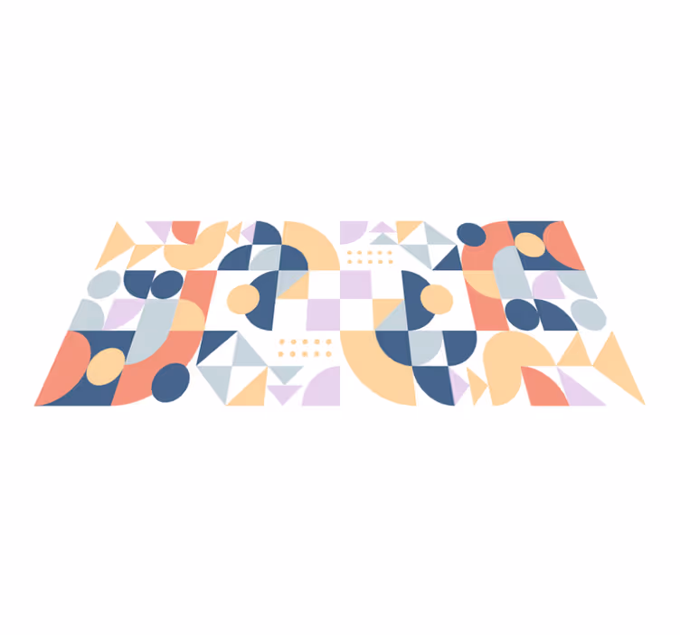 Abstract Shapes Play geometric vinyl rug - TenStickers