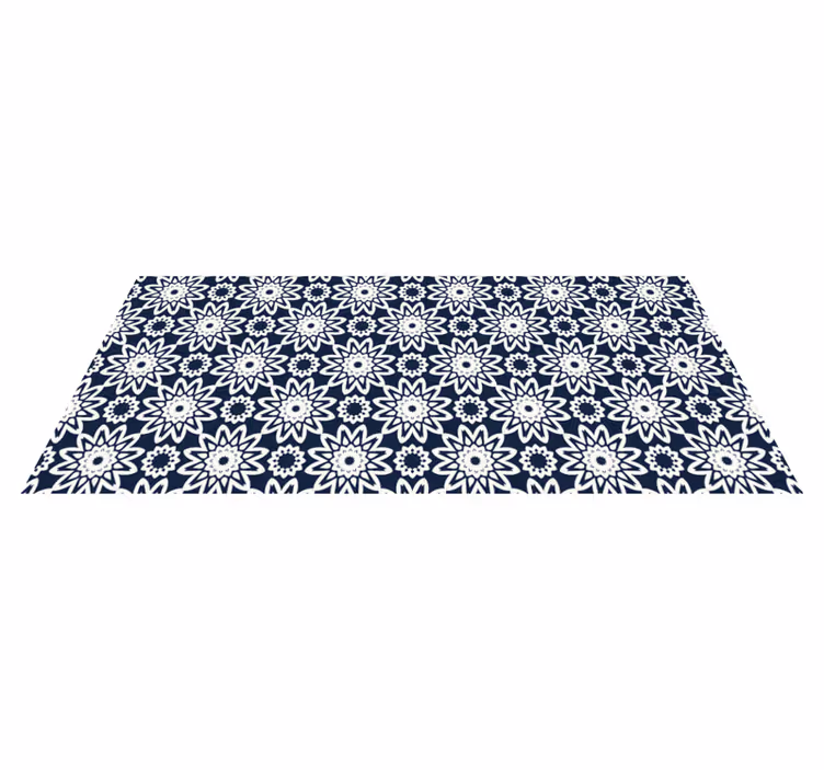 Blue tiles in patchwork  tile carpet - TenStickers