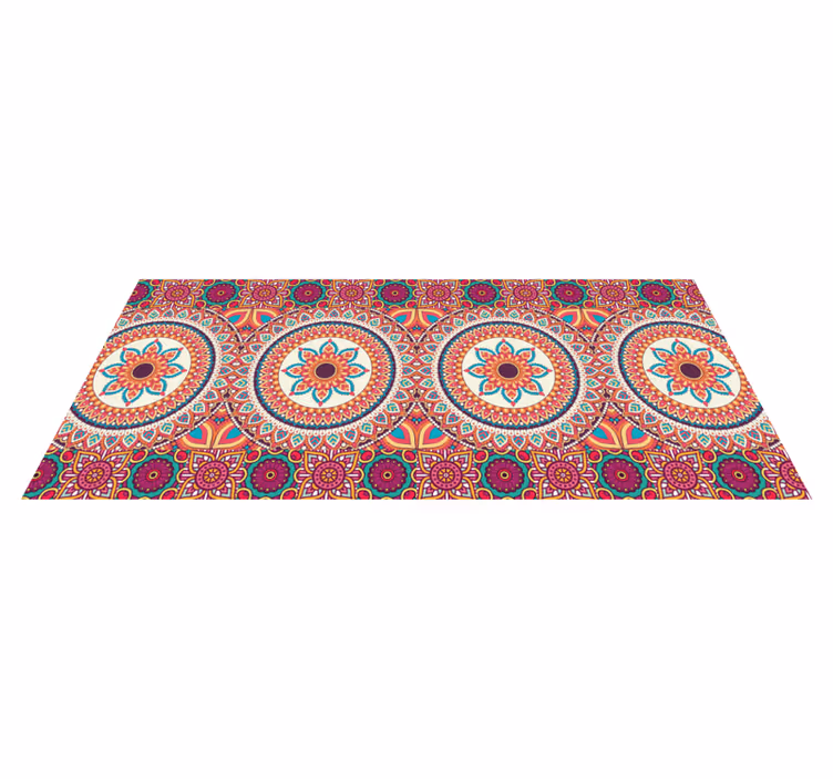 Vibrant arrangement mandala vinyl rug - TenStickers