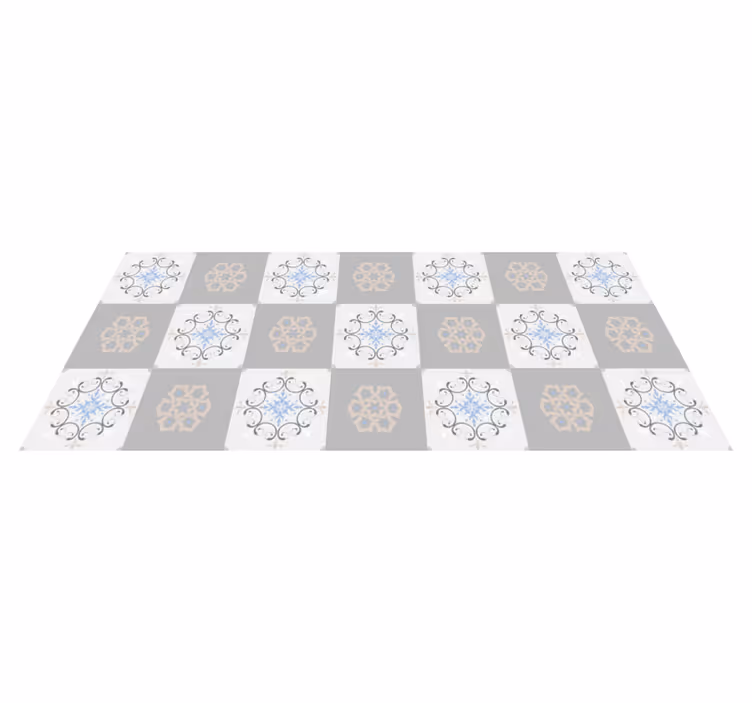 Sophisticated Textured Tiles tile vinyl rug - TenStickers
