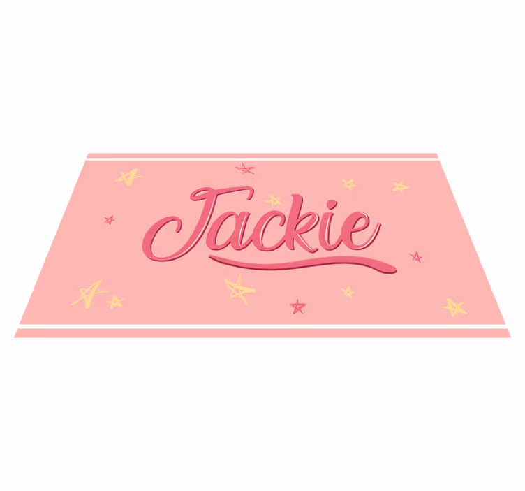 Pink name with stars teenage bedroom vinyl rug - TenStickers