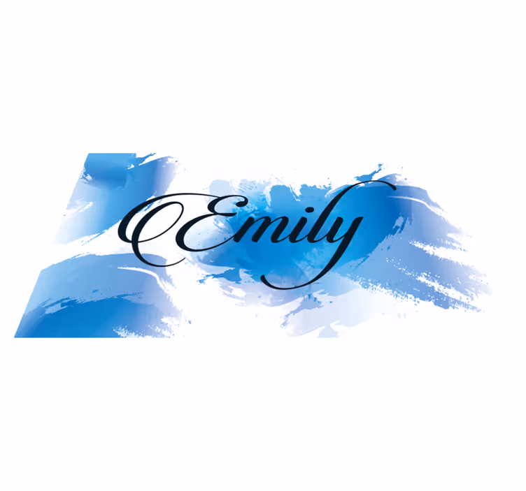 Blue splash with name teenage bedroom vinyl rug - TenStickers