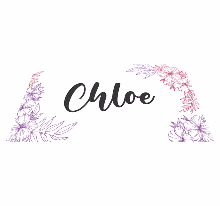 Floral custom name teenage bedroom vinyl rug - TenStickers