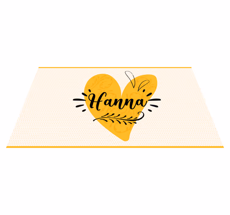 Custom orange heart teenage bedroom vinyl rug - TenStickers