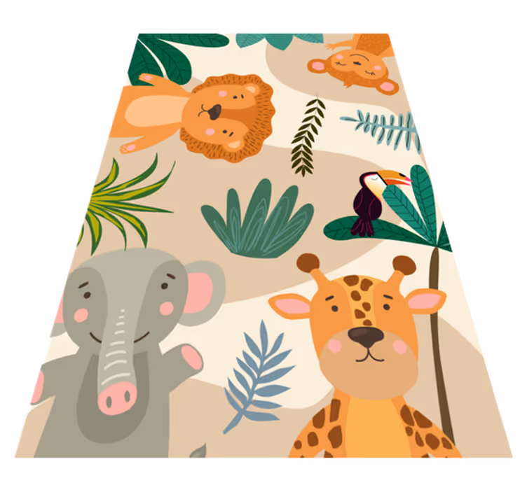 Safari Jungle Friends nursery vinyl rug - TenStickers
