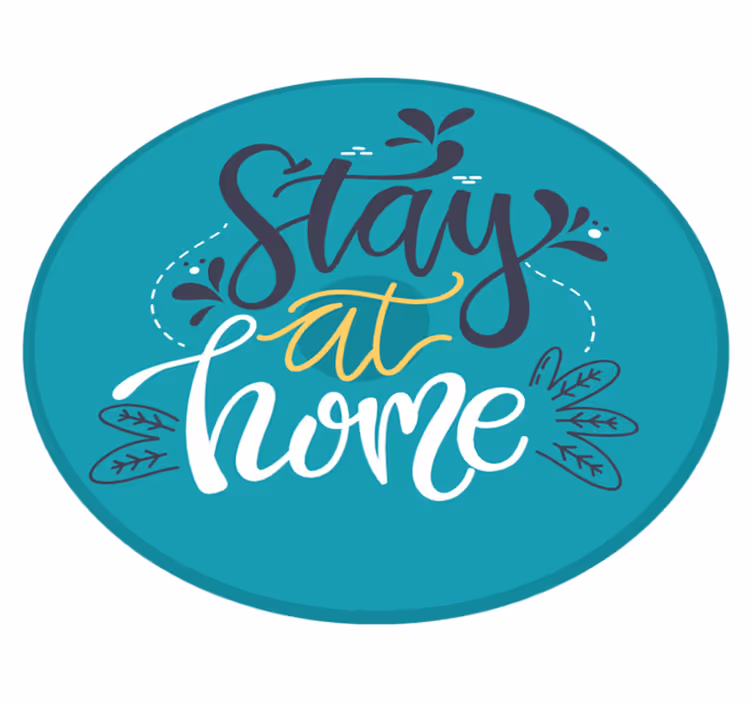 Stay At Home custom vinyl rug - TenStickers