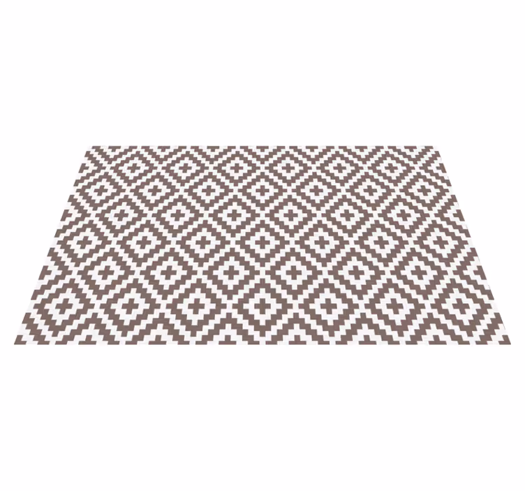 Geometric grey diamonds kitchen vinyl rug - TenStickers