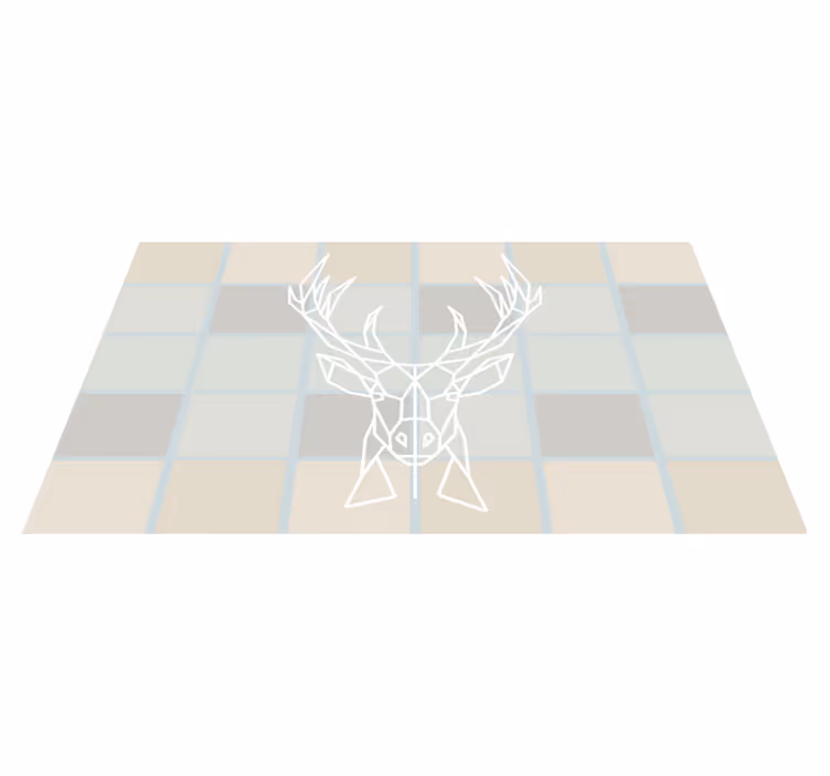 GEOMETRIC DEER DISPLAY animal print vinyl rug - TenStickers