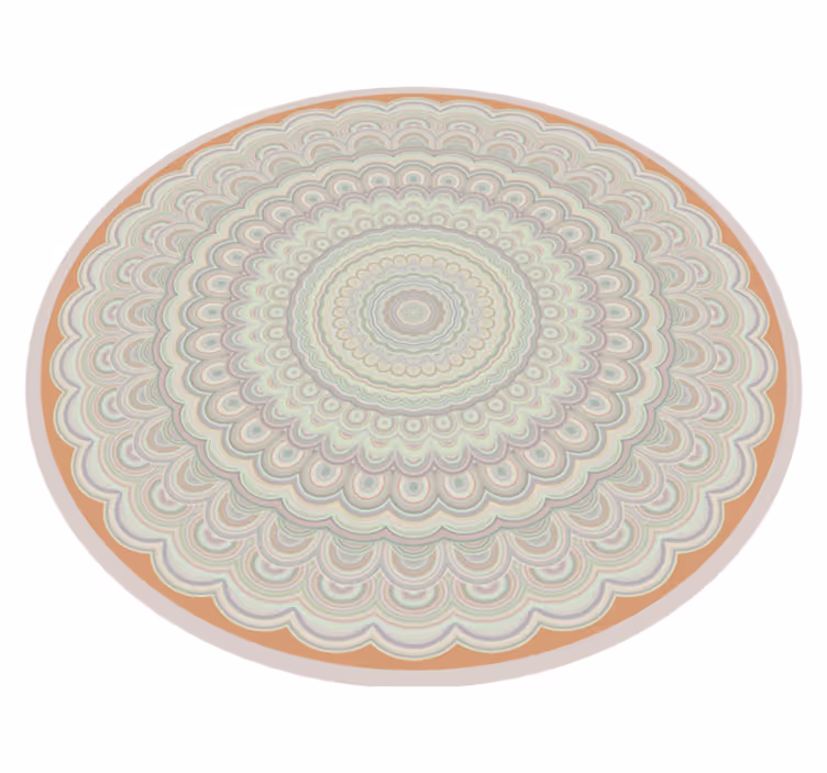 Intricate Circular Pattern mandala vinyl rug - TenStickers