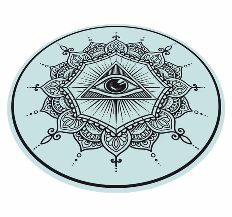 All-Seeing Eye mandala vinyl rug - TenStickers