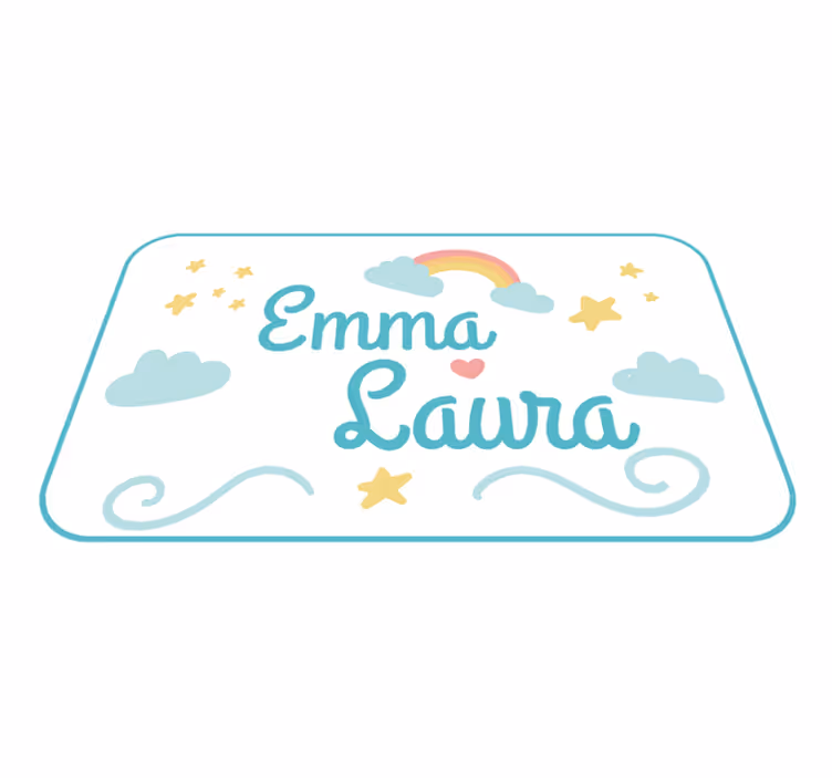 Heart with rainbow personalized mat - TenStickers