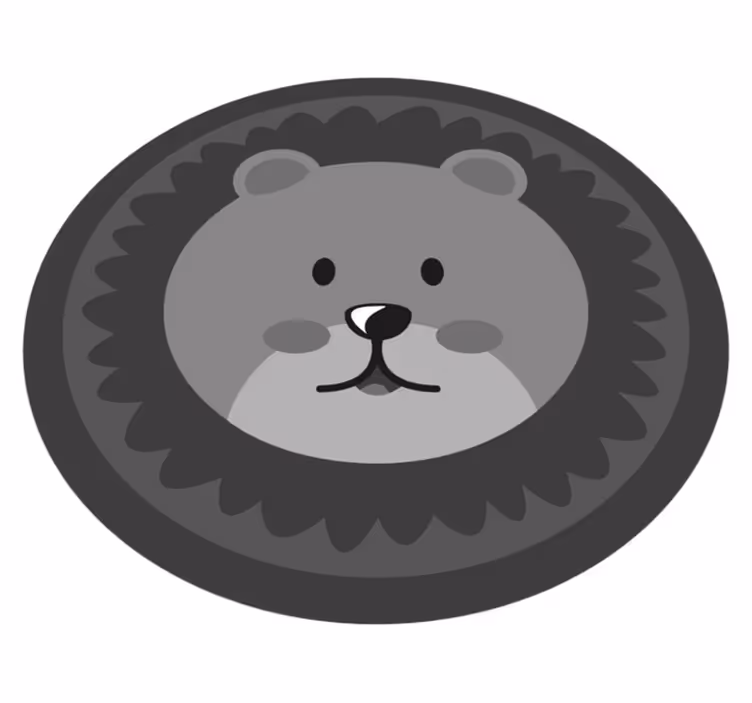 CUTE LION FACE nursery vinyl rug - TenStickers