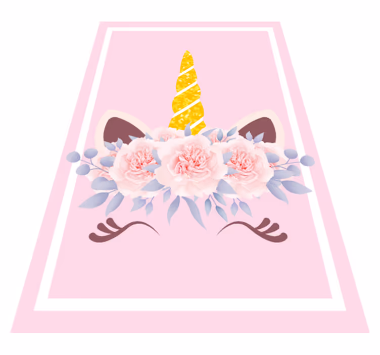 Unicorn with roses baby play mat - TenStickers