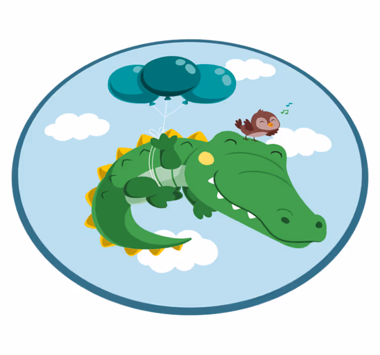 Happy Crocodile Adventure nursery vinyl rug - TenStickers