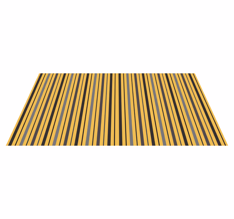 Vertical yellow pattern stripes vinyl rug - TenStickers