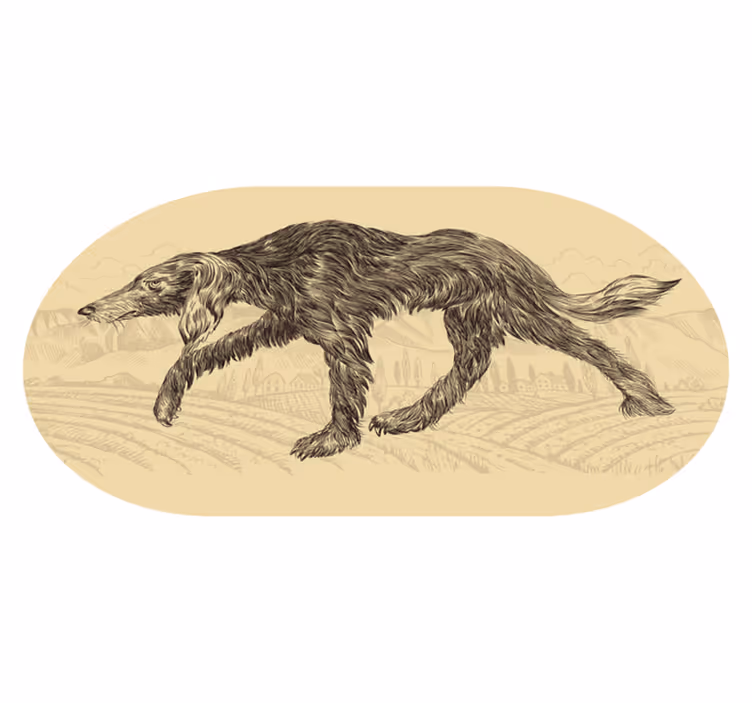 Elegant canine silhouette animal vinyl rug - TenStickers